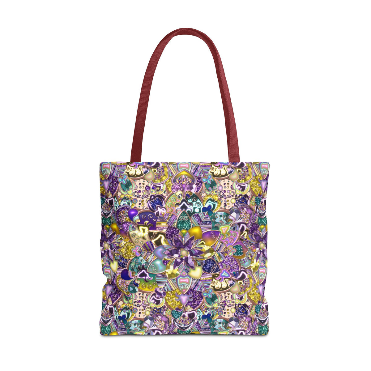 Colorful Purple Floral Pattern Tote Bag