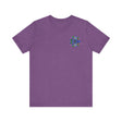 Vibrant Mandala T-Shirt in shades of blue and purple with lotus flower design