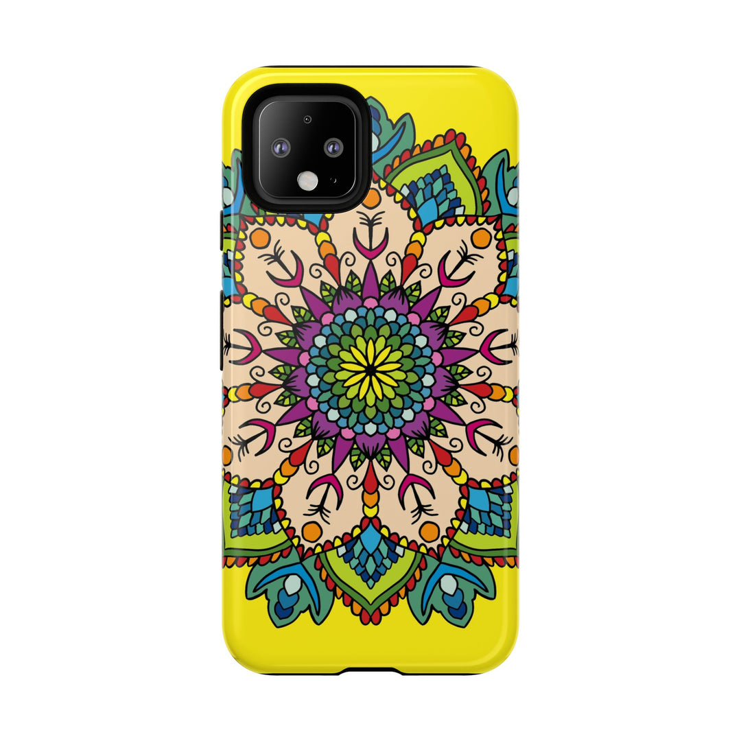Intricate Floral Yellow Phone Case for Bold Protection and Style