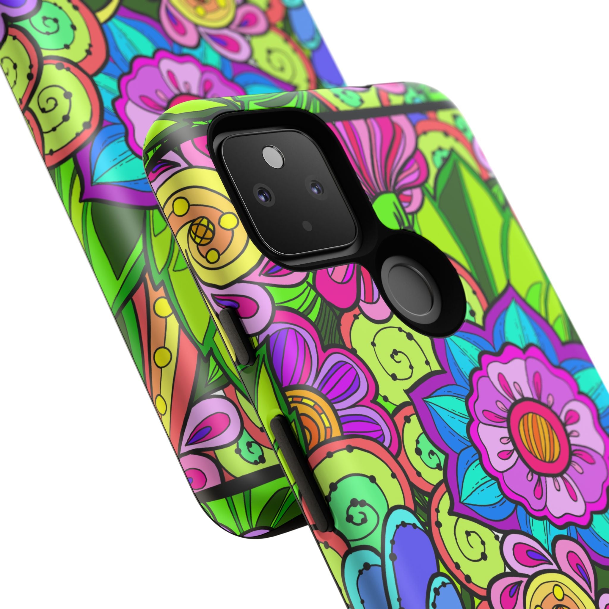 Floral Fantasy iPhone and Google Pixel Case in Bright Green Palette