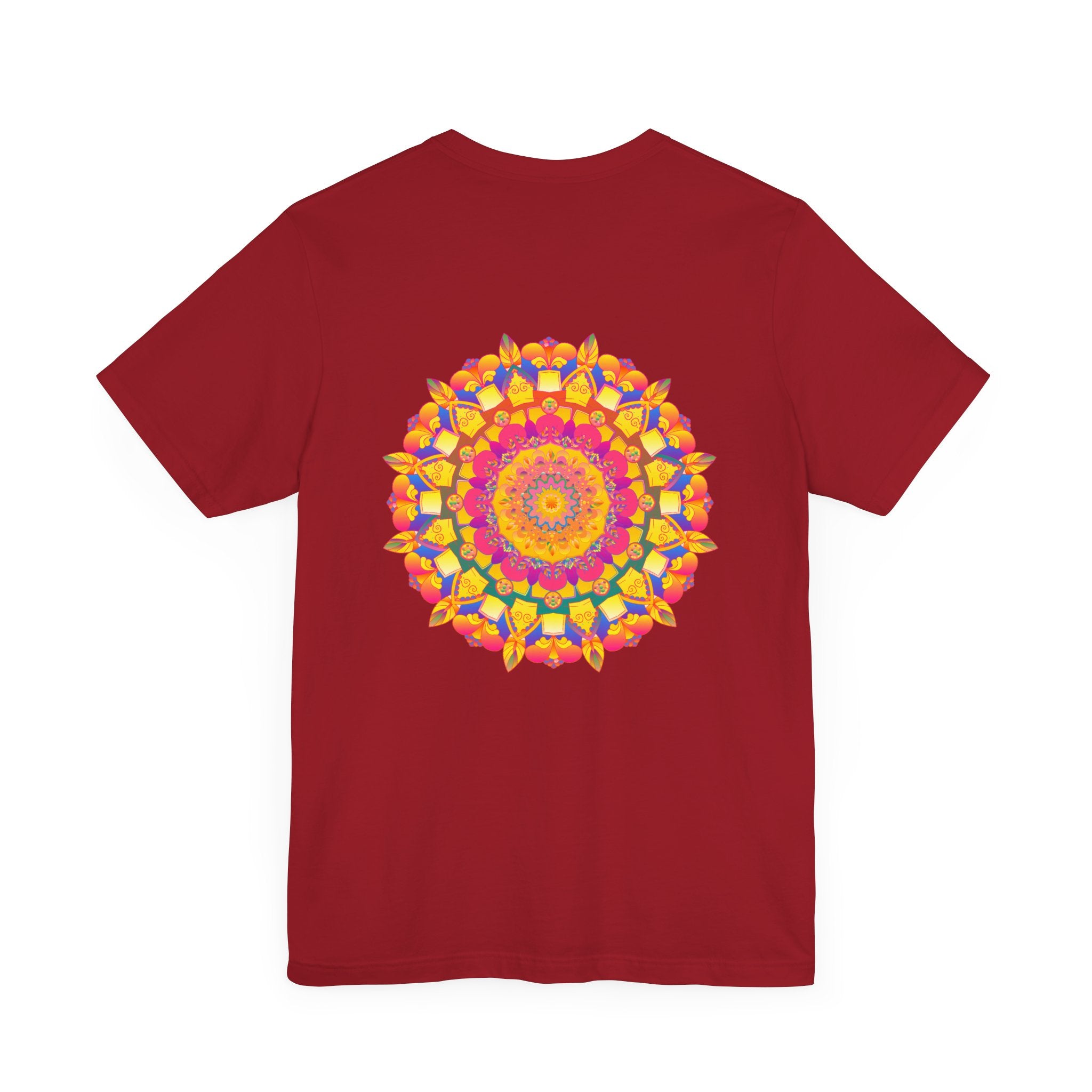 Colorful and intricate mandala design t-shirt promoting peace and harmony