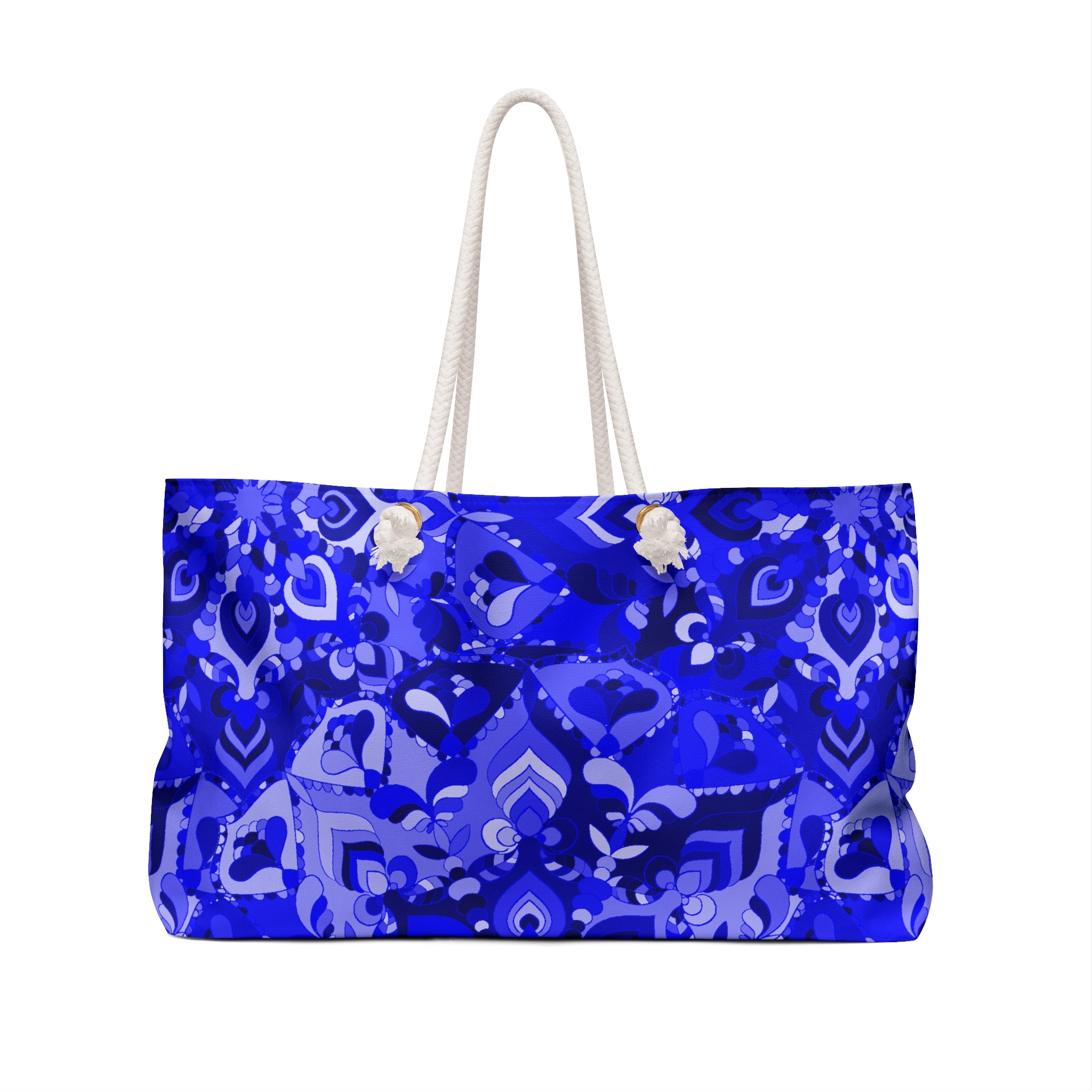 Bold Blue Mandala Weekender Bag - Chic Travel Tote for Adventures