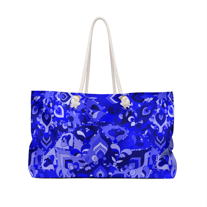 Bold Blue Mandala Weekender Bag - Chic Travel Tote for Adventures