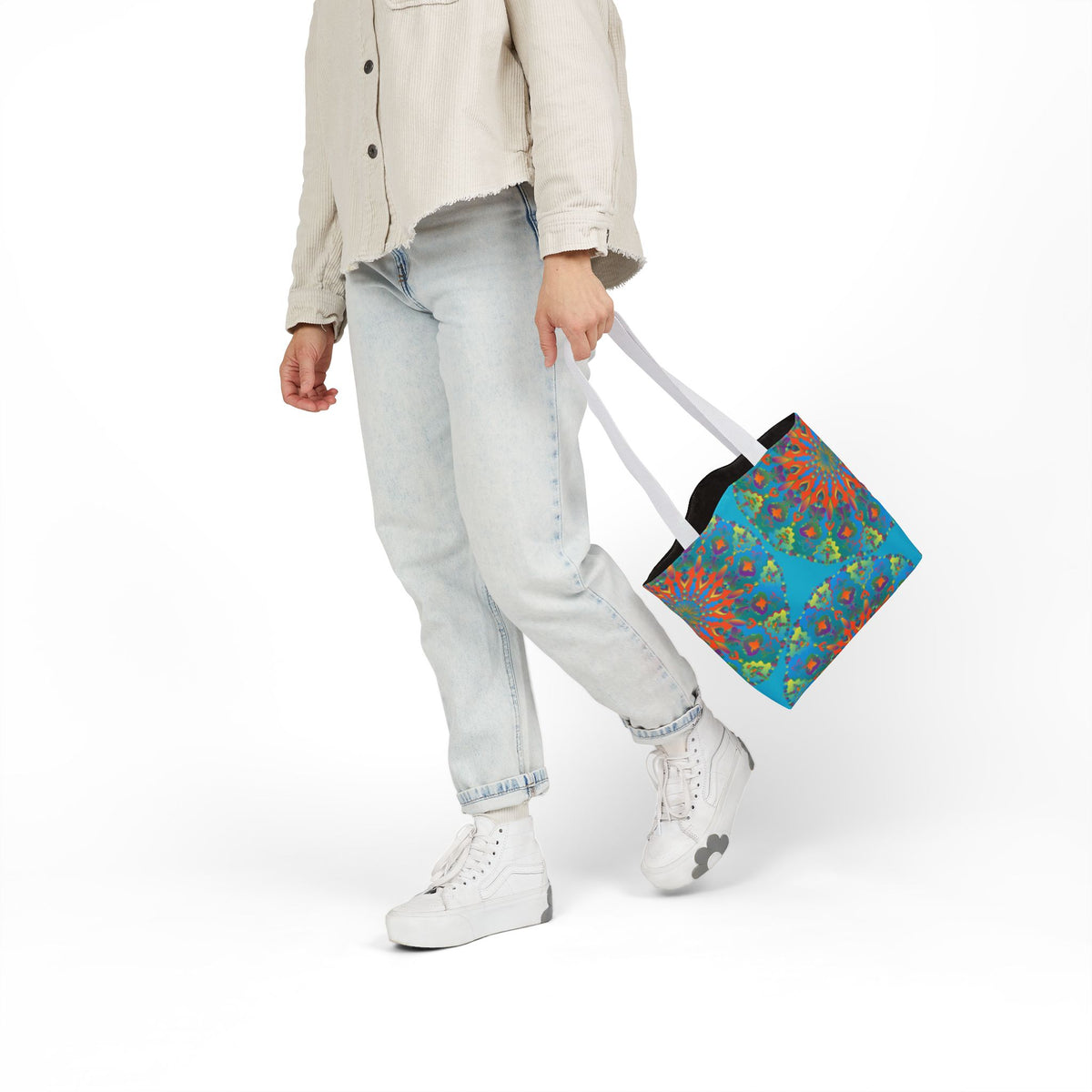 Canvas Tote Bag in Bright Tropical Colors for Summer Fun