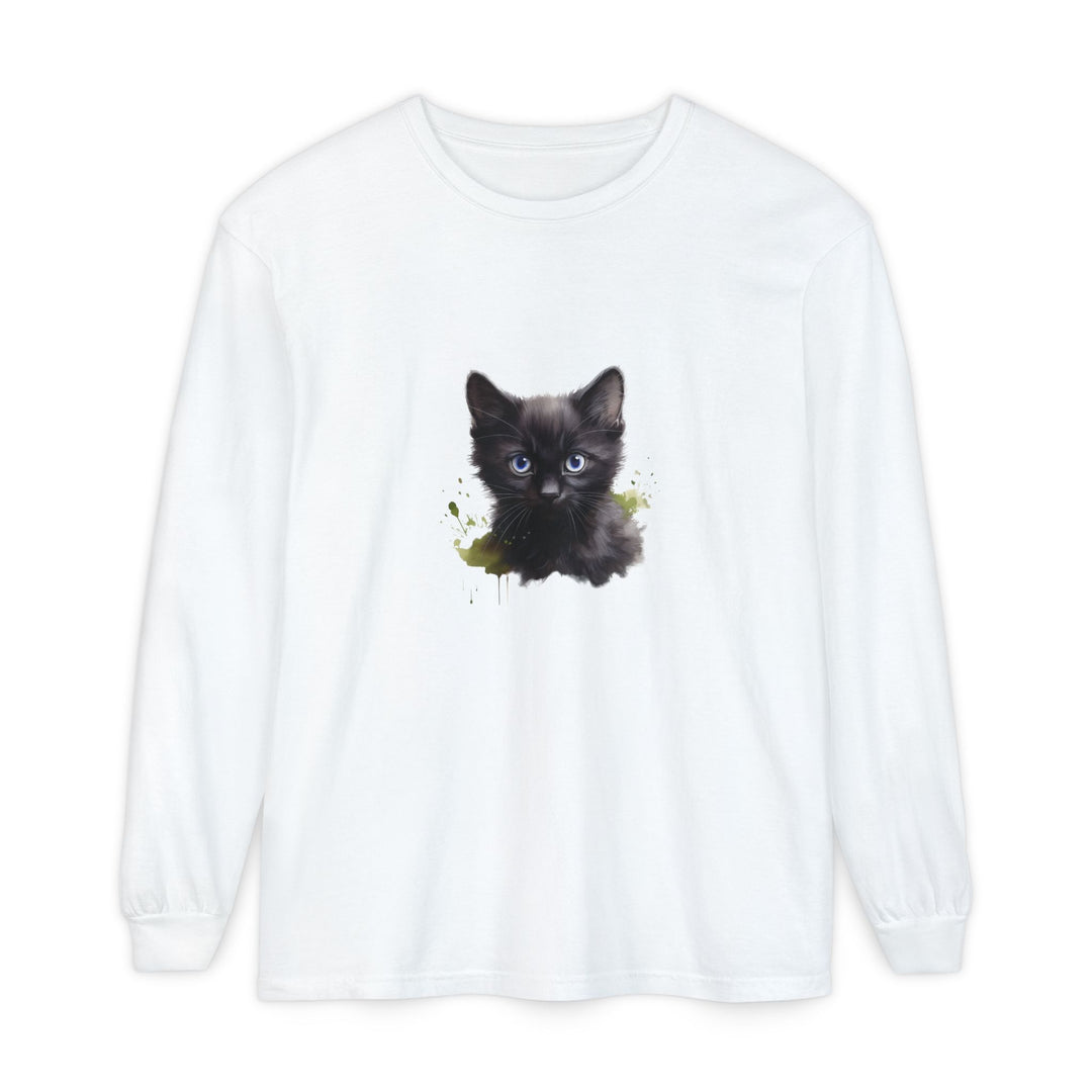 Mystische schwarze Katze – Langarm-T-Shirt