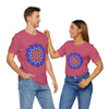 Vibrant and intricate mandala geometric design t-shirt in various colors