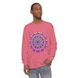 A detailed and colorful unisex long sleeve T-shirt featuring an intricate mandala design