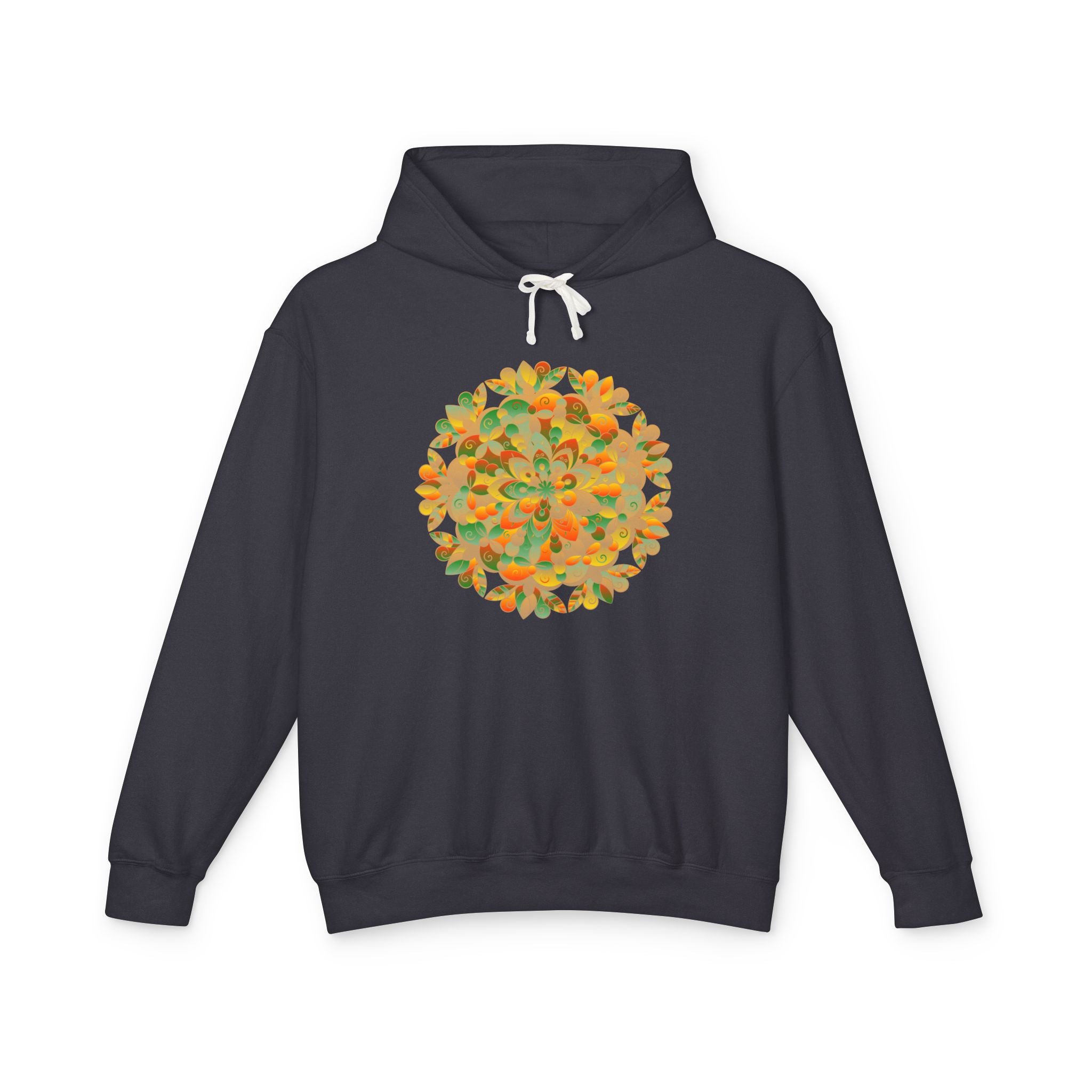 Vibrant Floral Mandala Unisex Lightweight Hoodie