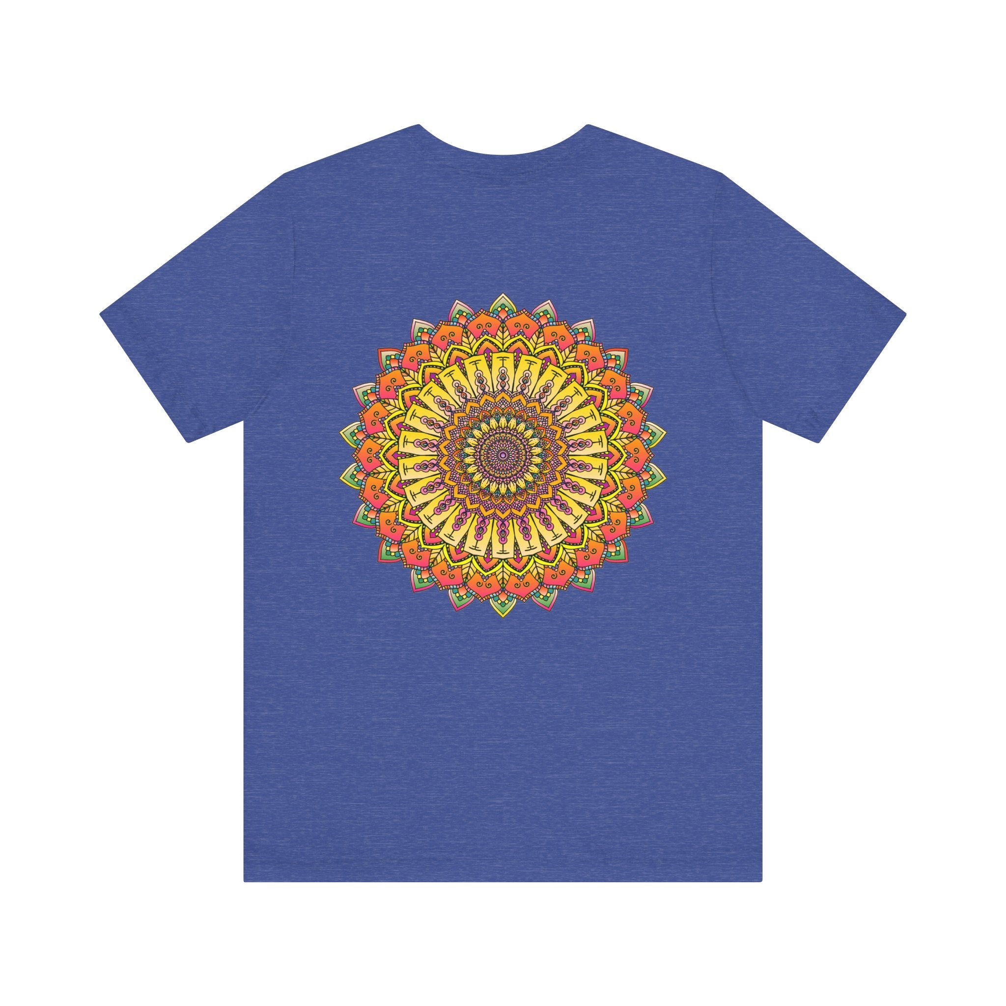Colorful and intricate mandala design t-shirt promoting peace and harmony