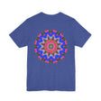 Colorful and intricate mandala design tee promoting spiritual peace and harmony