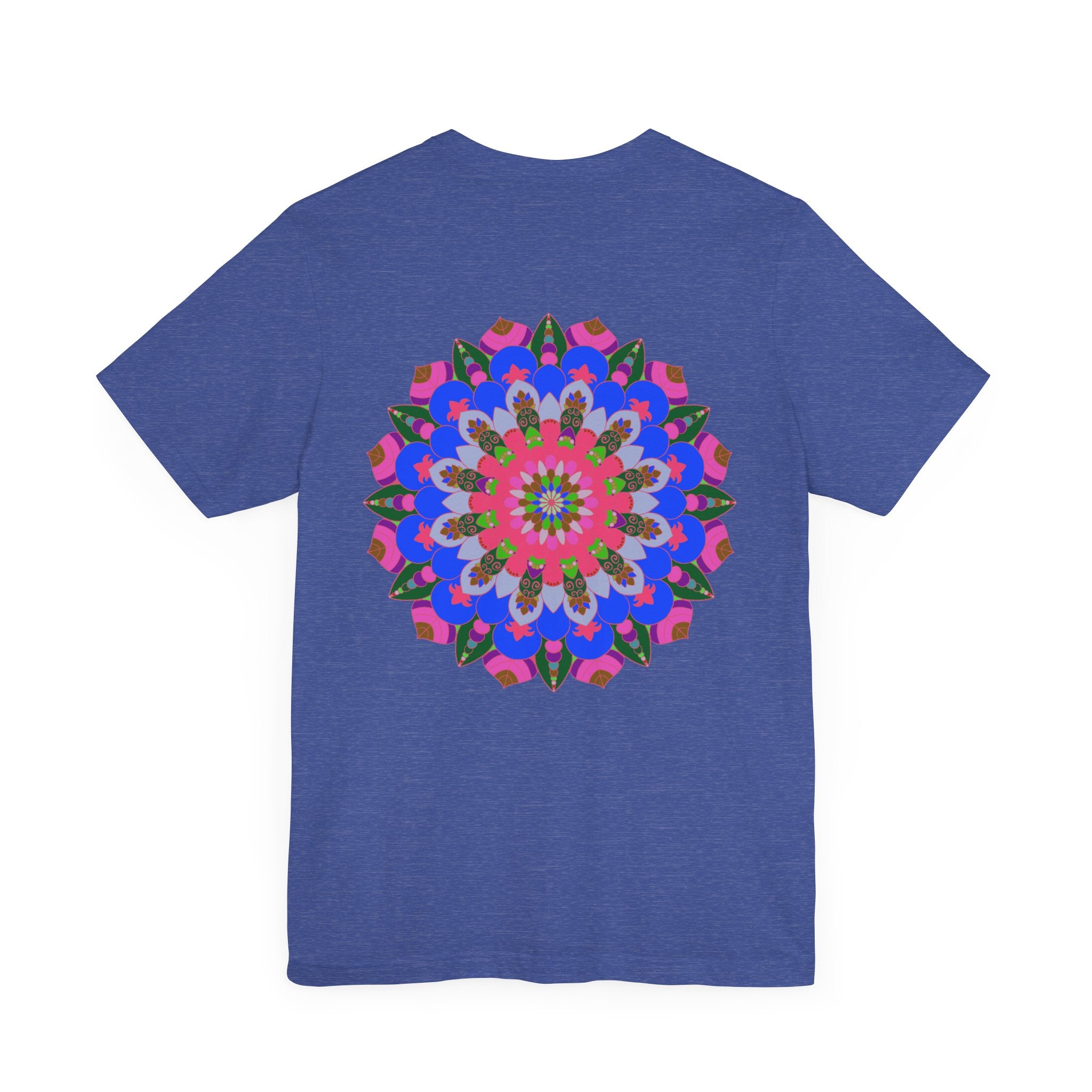 Colorful and intricate mandala design tee promoting spiritual peace and harmony