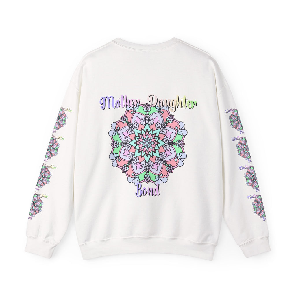 Felpa Girocollo Legame Madre-Figlia — Regalo di Famiglia Mandala Floreale