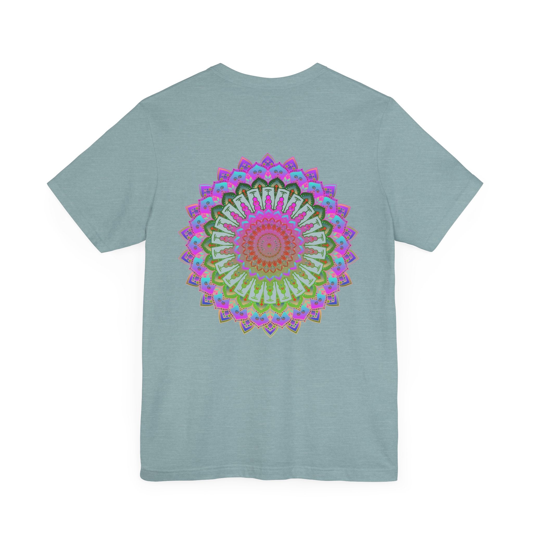 Vibrant Mandala Tee featuring intricate spiritual design for peace and harmony