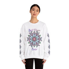Cozy and stylish unisex crewneck sweatshirt with 'Best Mom Ever' design
