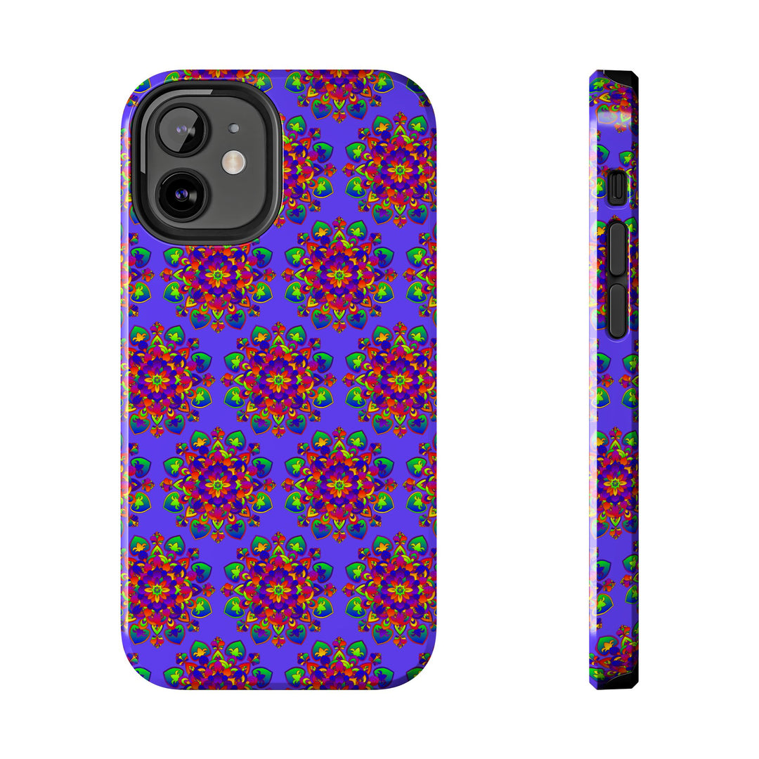 Tiled Hand Drawn Mandala Rainbow Phone Case - Standard alt text 51