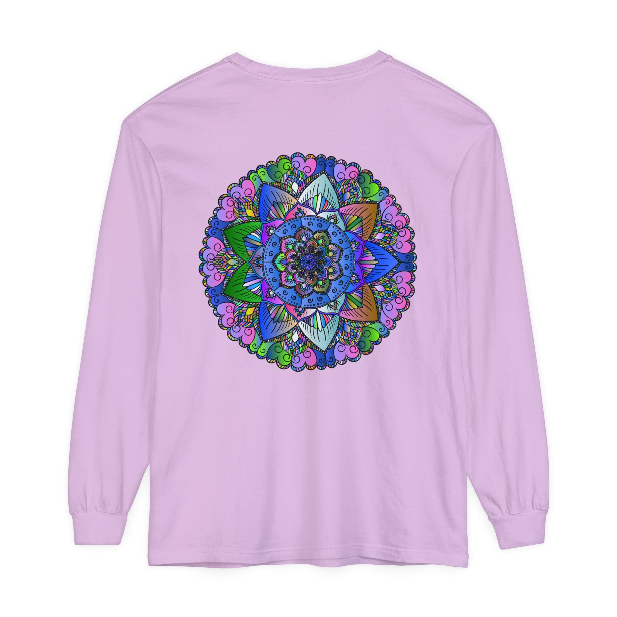 Colorful and intricate mandala design long sleeve t-shirt for all genders