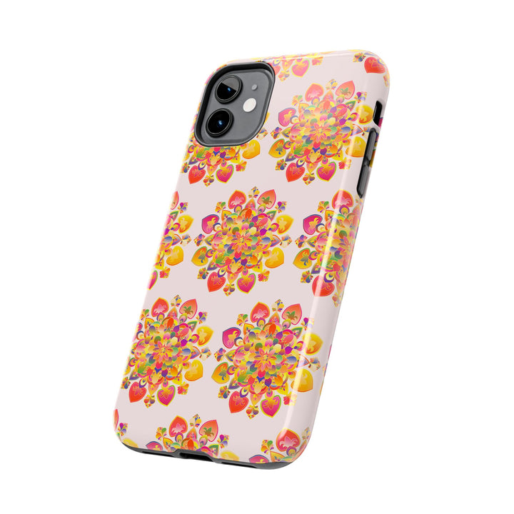 Phone Case - Hand-Drawn Mandala Art - Light Pink Long Description 33