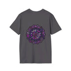 Softstyle t-shirt with a purple mandala hand-drawn design for all genders