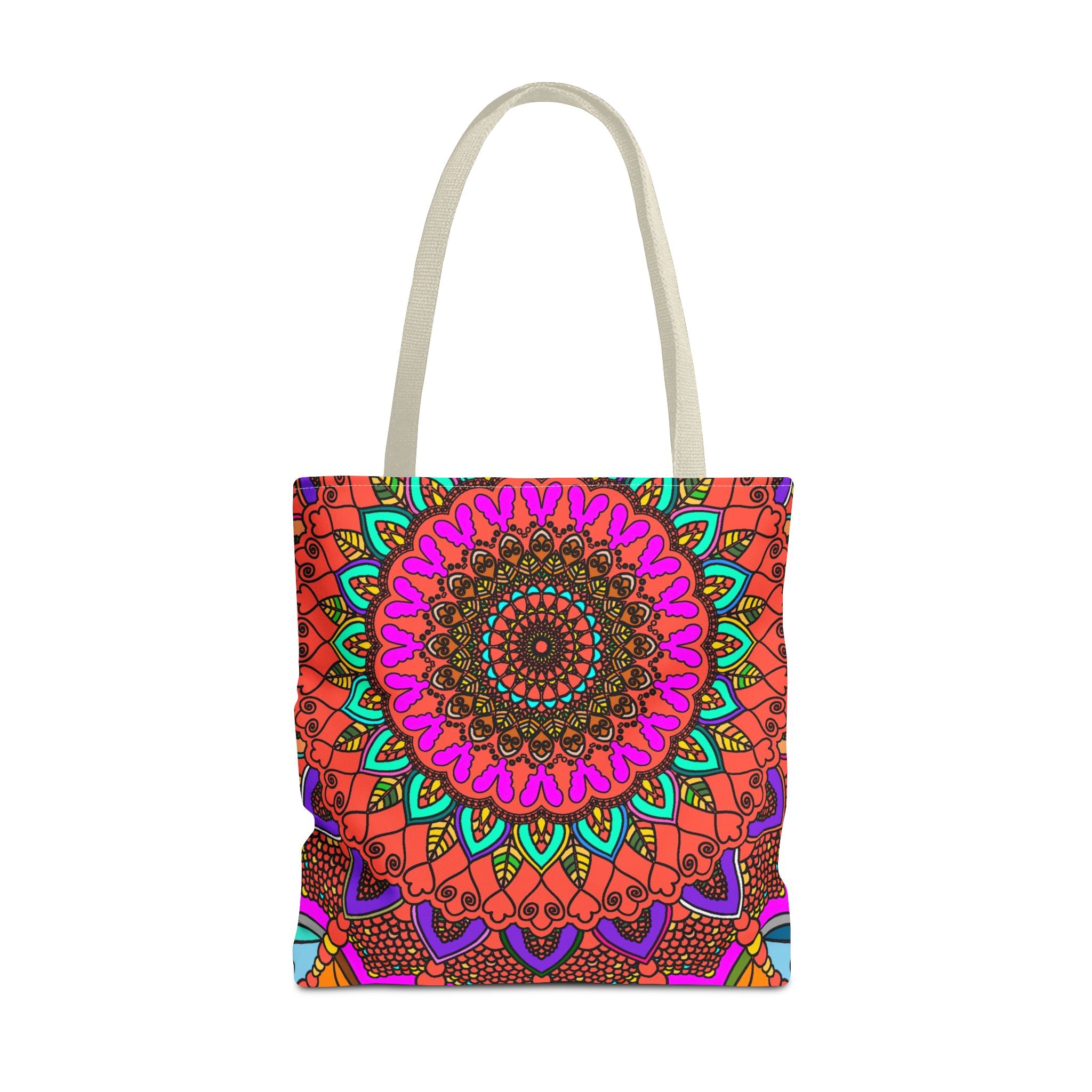 Borsa tote con mandala colorati – Stampa all-over in stile boho psichedelico