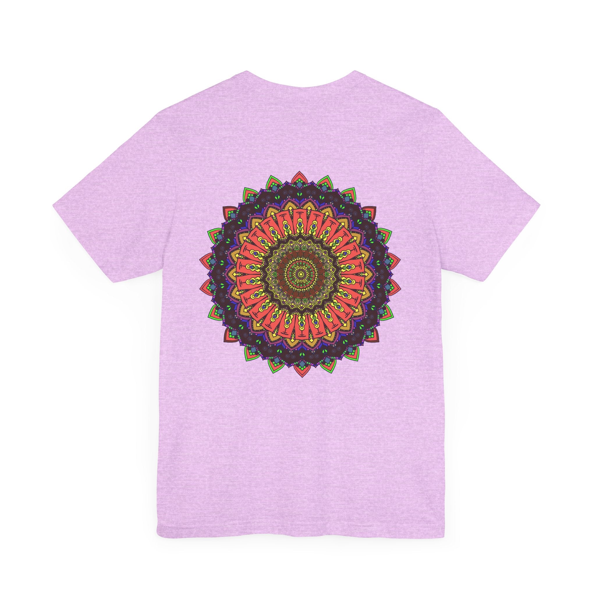 Beautiful white Mandala Tee with intricate spiritual design for peace and harmony