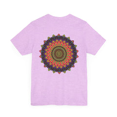 Beautiful white Mandala Tee with intricate spiritual design for peace and harmony