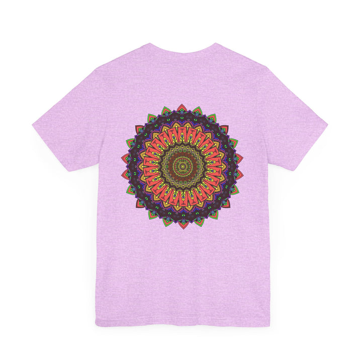 Beautiful white Mandala Tee with intricate spiritual design for peace and harmony