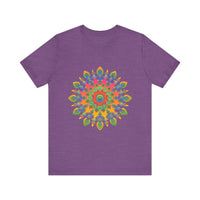 Beautiful and intricate Vibrant Mandala Tee with colorful design and detailed patterns