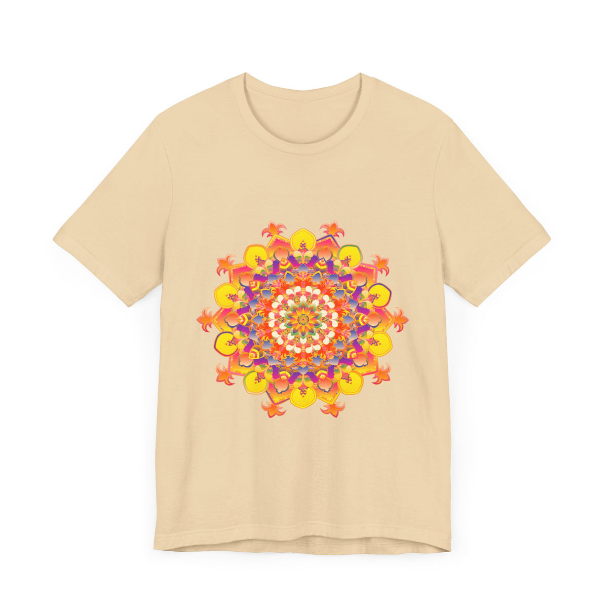Vibrant Mandala Tee featuring a colorful and intricate design with vibrant hues and detailed patterns, perfect for adding a pop of color to your wardrobe