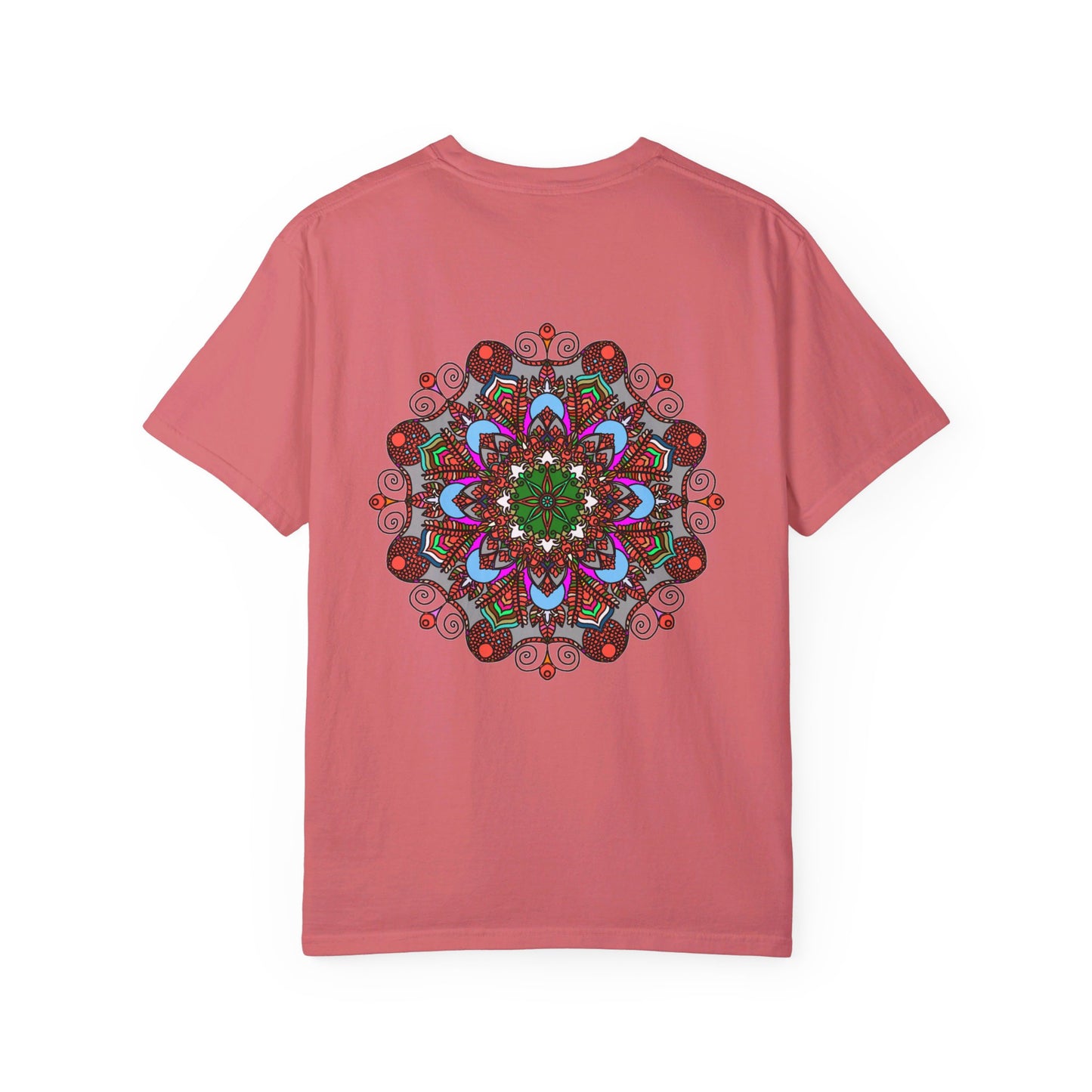 Unisex Mandala T-Shirt featuring intricate hand-drawn mandala art, made with 100% ring-spun cotton and garment-dyed for extra comfort