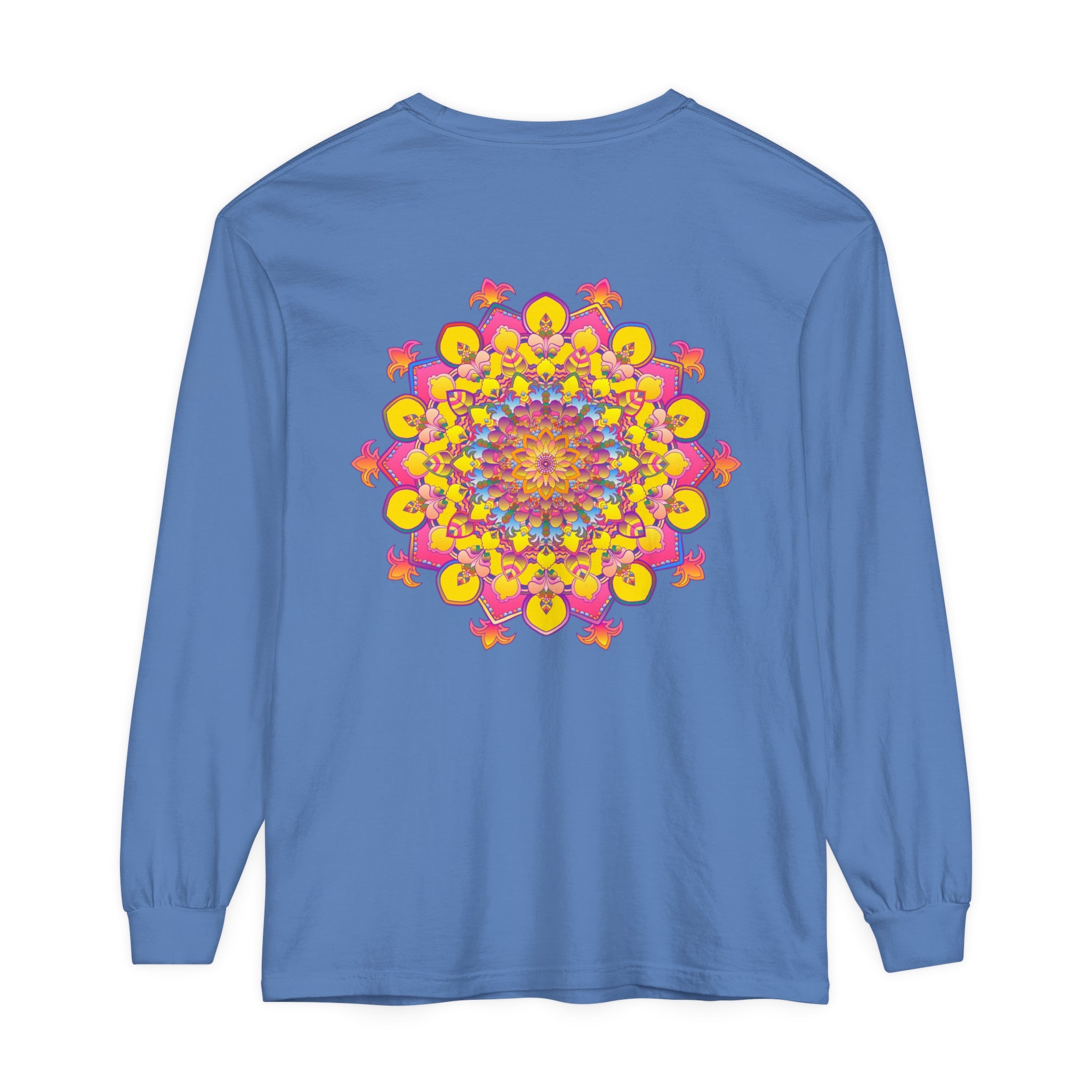 Colorful and intricate mandala design long sleeve unisex t-shirt for all genders