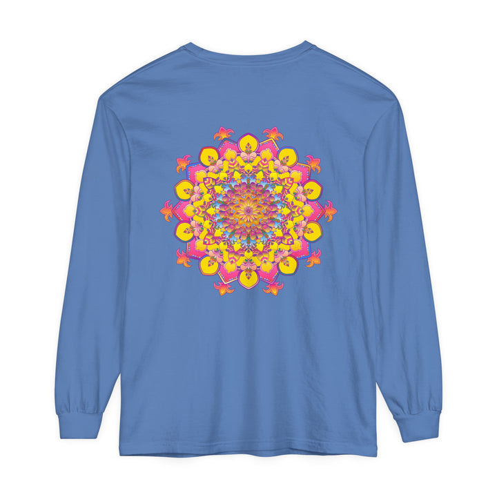 Colorful and intricate mandala design long sleeve unisex t-shirt for all genders