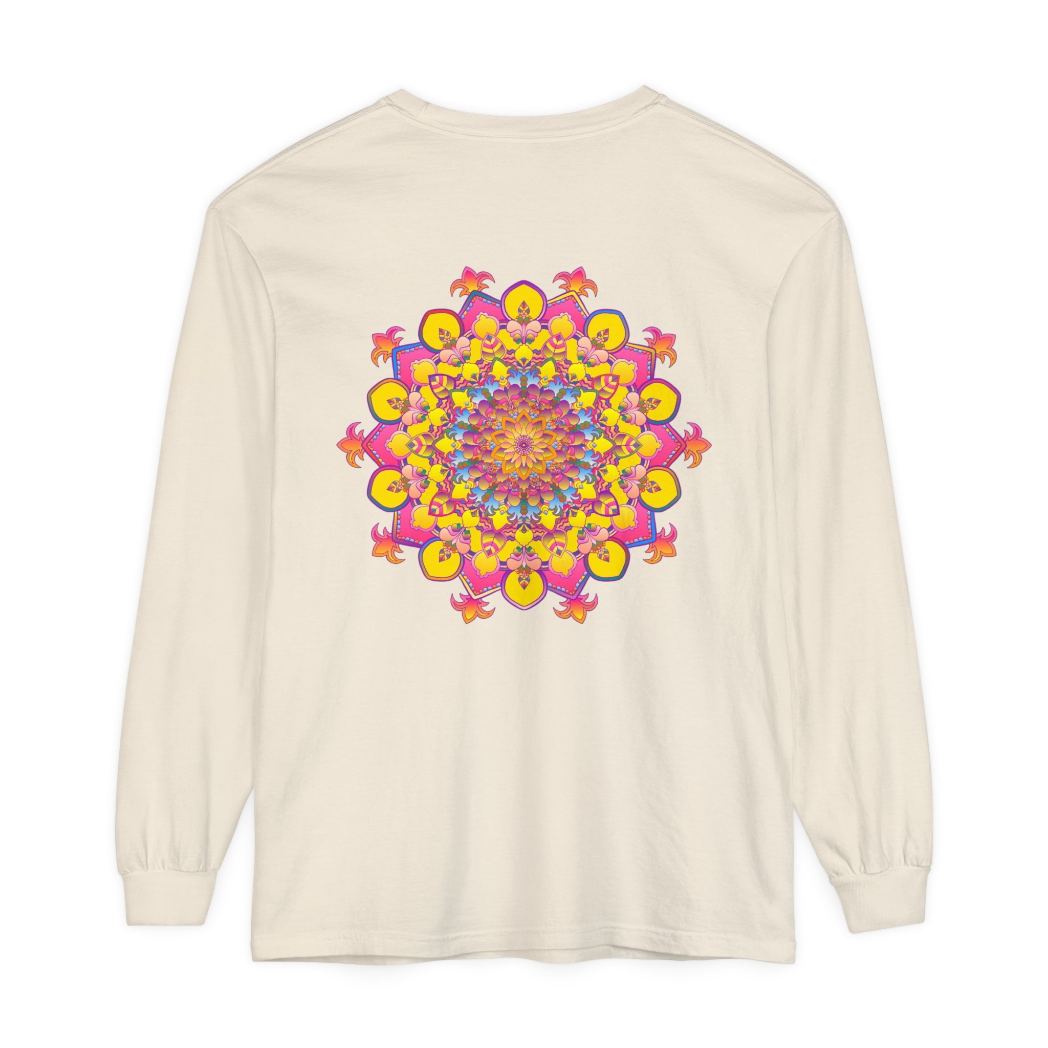 Colorful and intricate mandala design long sleeve t-shirt for all genders