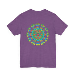 Colorful and intricate psychedelic mandala design on a t-shirt, representing spiritual and positive vibes
