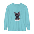 A charming black kitten with bright green eyes adorns a soft, comfortable t-shirt, perfect for cat lovers and animal enthusiasts alike