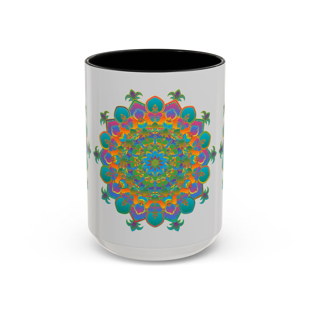 Beautiful and vibrant mandala art design on ceramic coffee mug