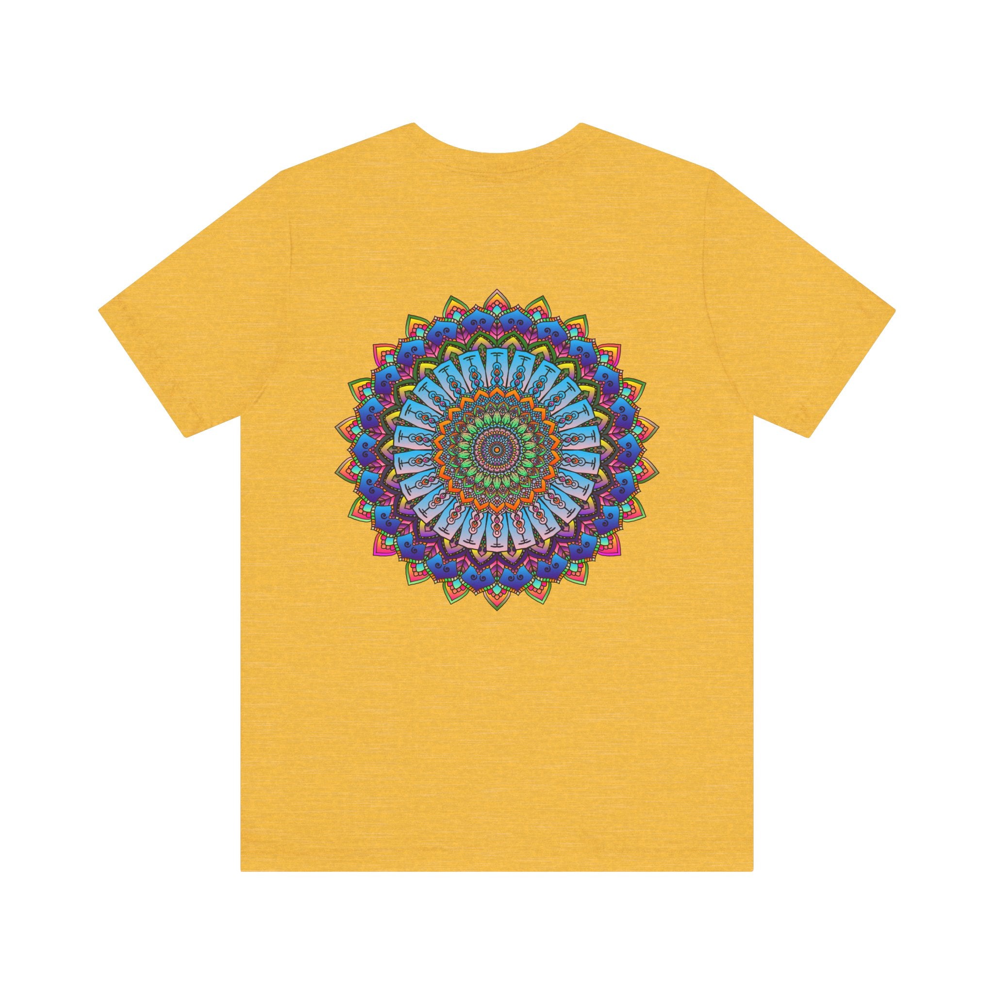 Vibrant Mandala Tee featuring intricate spiritual design for peace and harmony