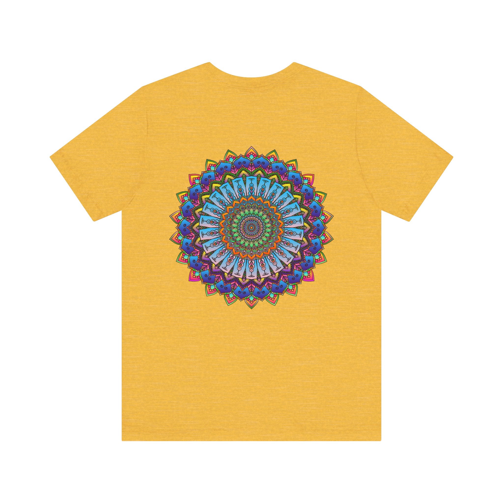 Vibrant Mandala Tee featuring intricate spiritual design for peace and harmony