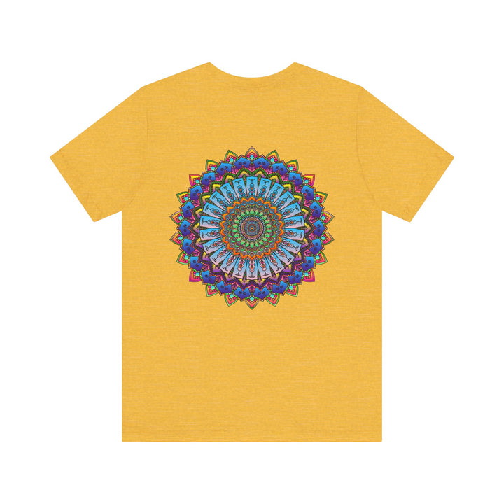 Vibrant Mandala Tee featuring intricate spiritual design for peace and harmony