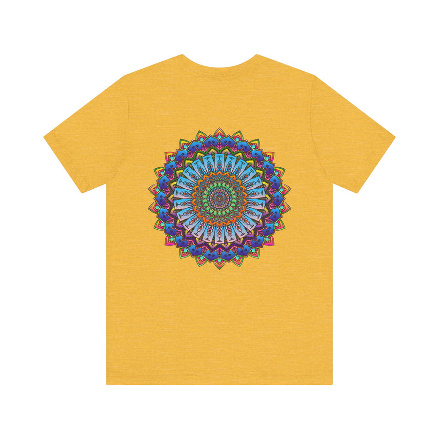 Vibrant Mandala Tee featuring intricate spiritual design for peace and harmony