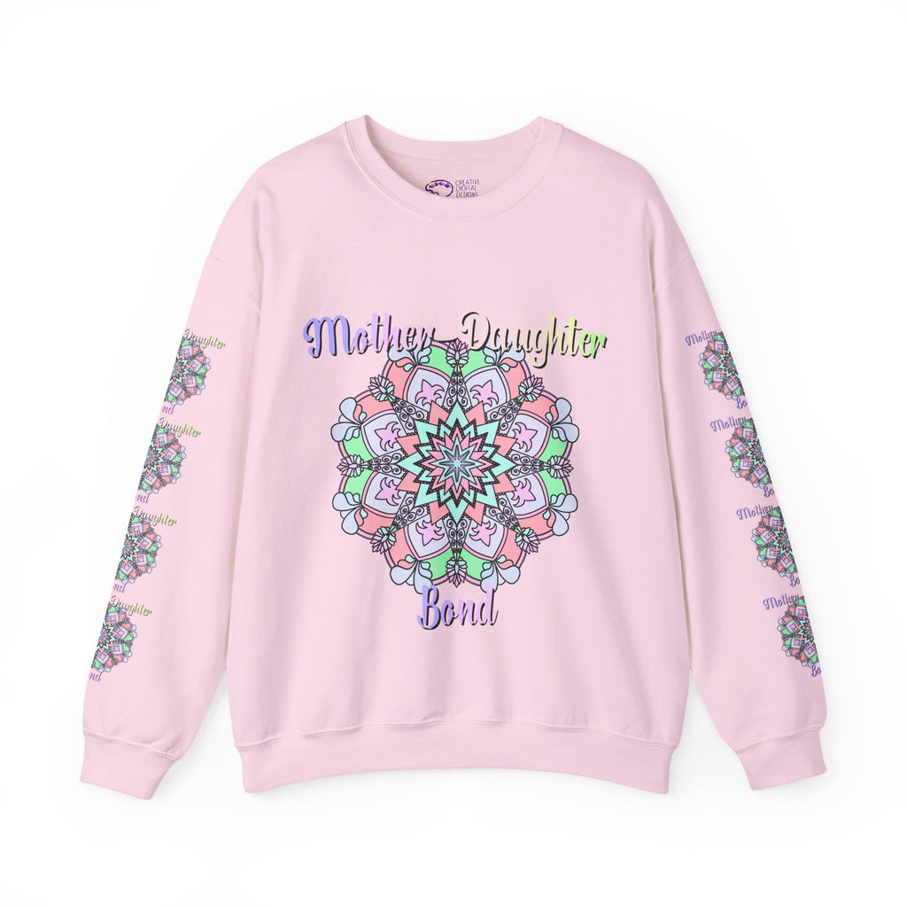 Felpa Girocollo Legame Madre-Figlia — Regalo di Famiglia Mandala Floreale