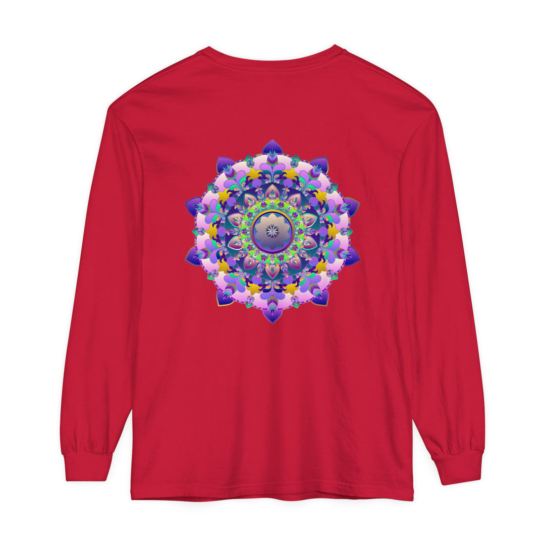 Colorful and intricate mandala design long sleeve t-shirt for men and women