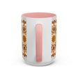 Beautiful mandala art mug with intricate design on a light grey background