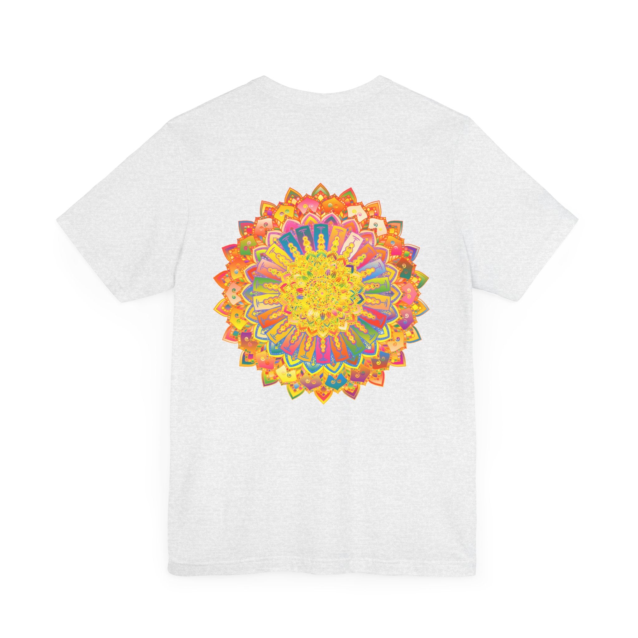 Vibrant Mandala Tee featuring intricate spiritual design for peace and harmony