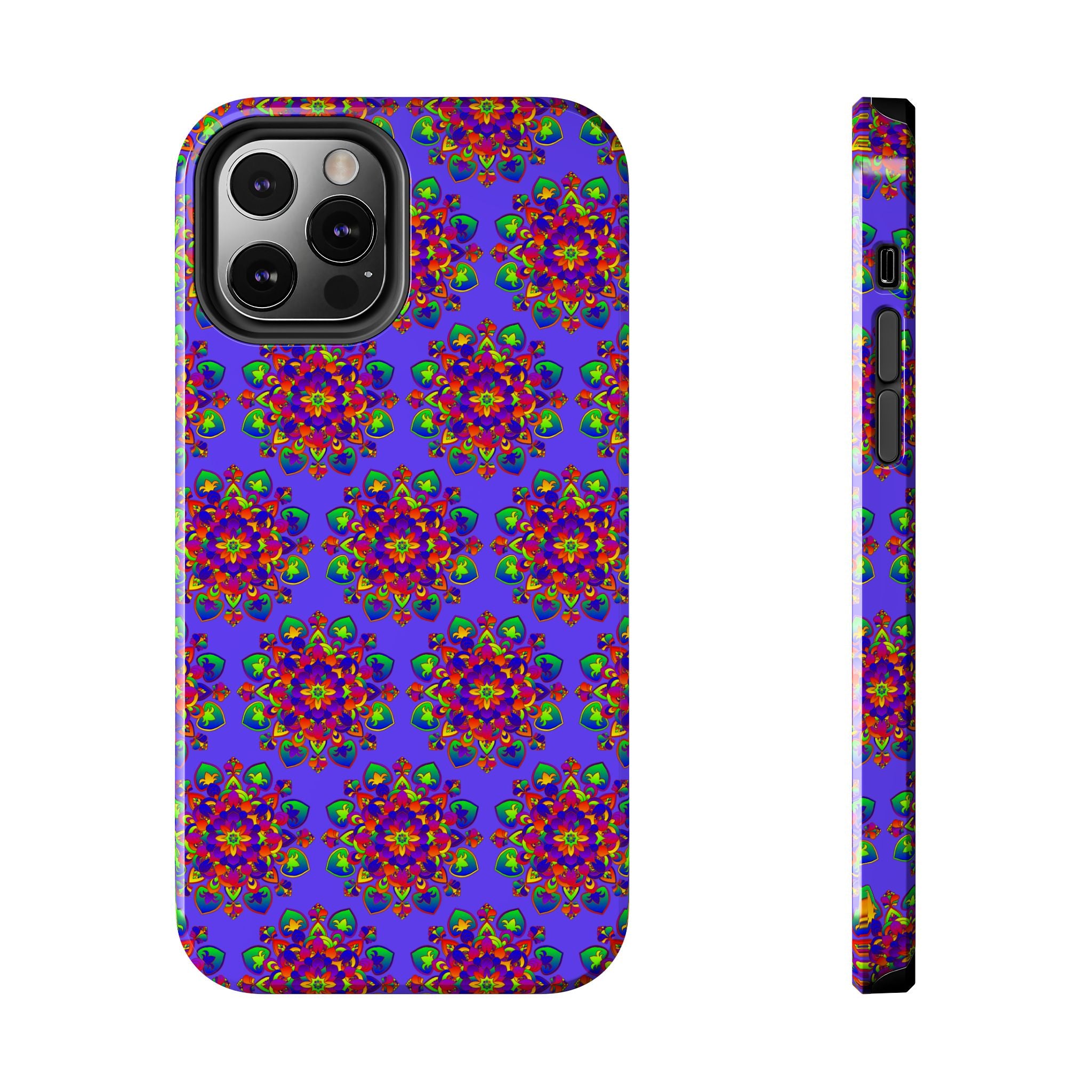 Tiled Hand Drawn Mandala Rainbow Phone Case - Standard alt text 55