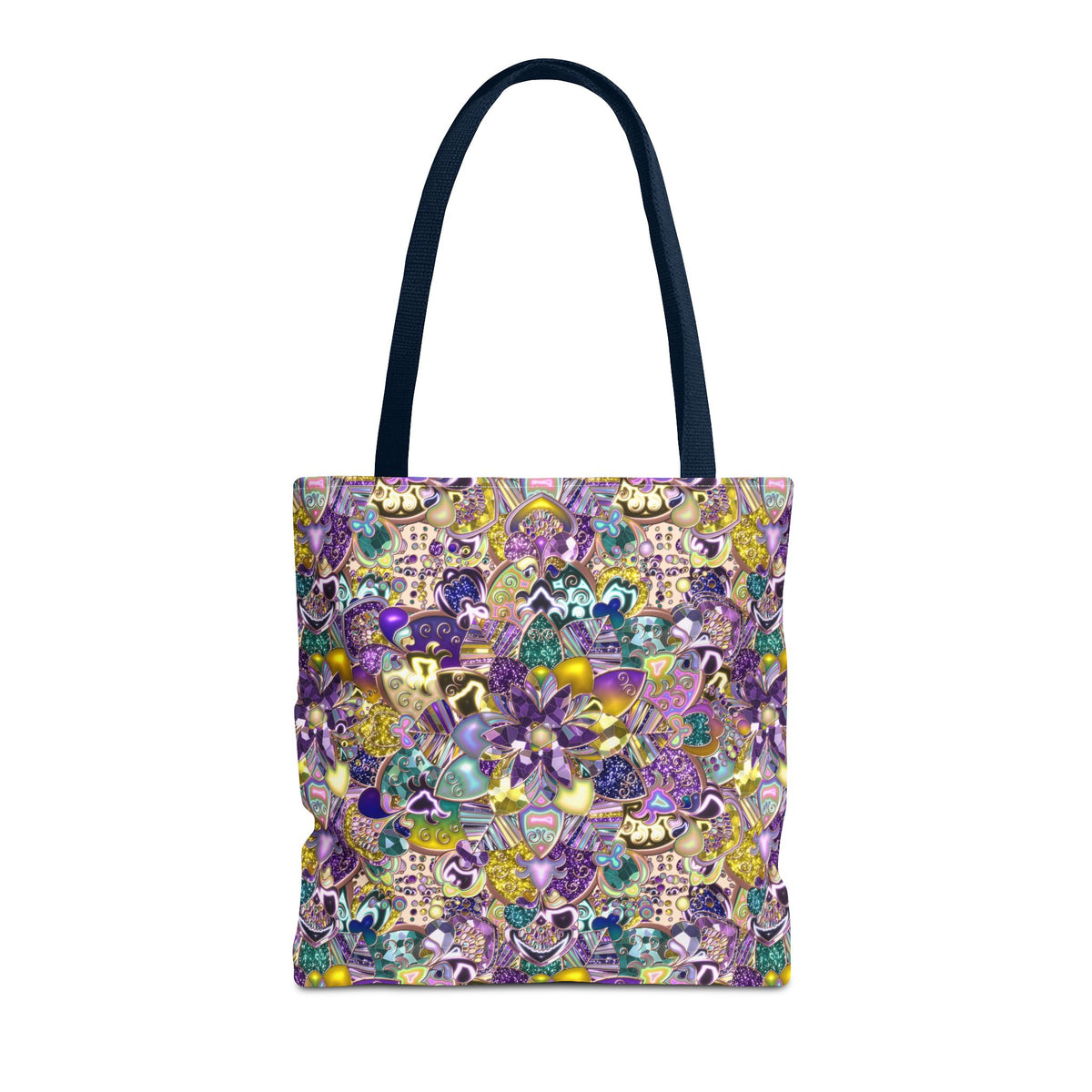 Colorful Purple Floral Pattern Tote Bag