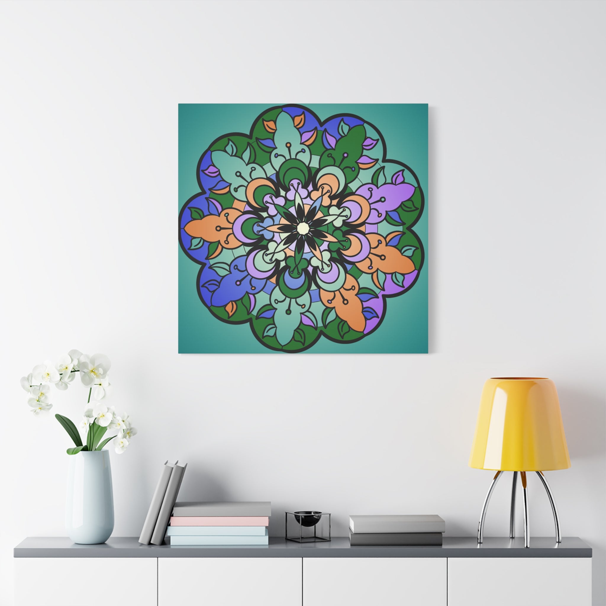 Floral Mandala Matte Canvas Wall Art