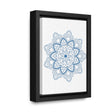 Mandala Handmade Art in Steel Blue, Mandala Design Wall Art displayed on Gallery Canvas Wraps, Vertical Frame for interior decor