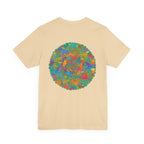 A beautiful and colorful mandala design t-shirt promoting spiritual peace and harmony