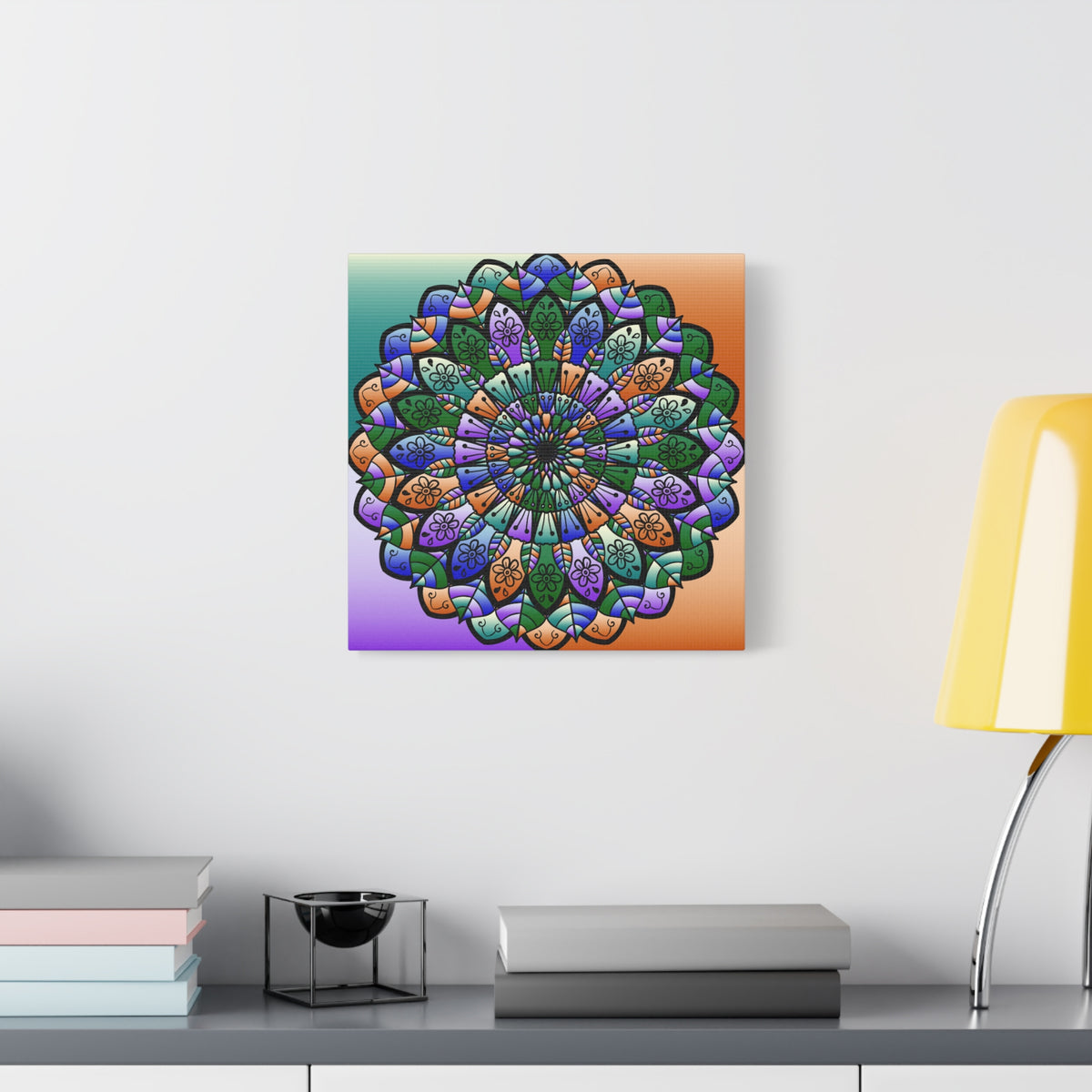 Colorful Mandala Wall Canvas — Stretched Matte Art