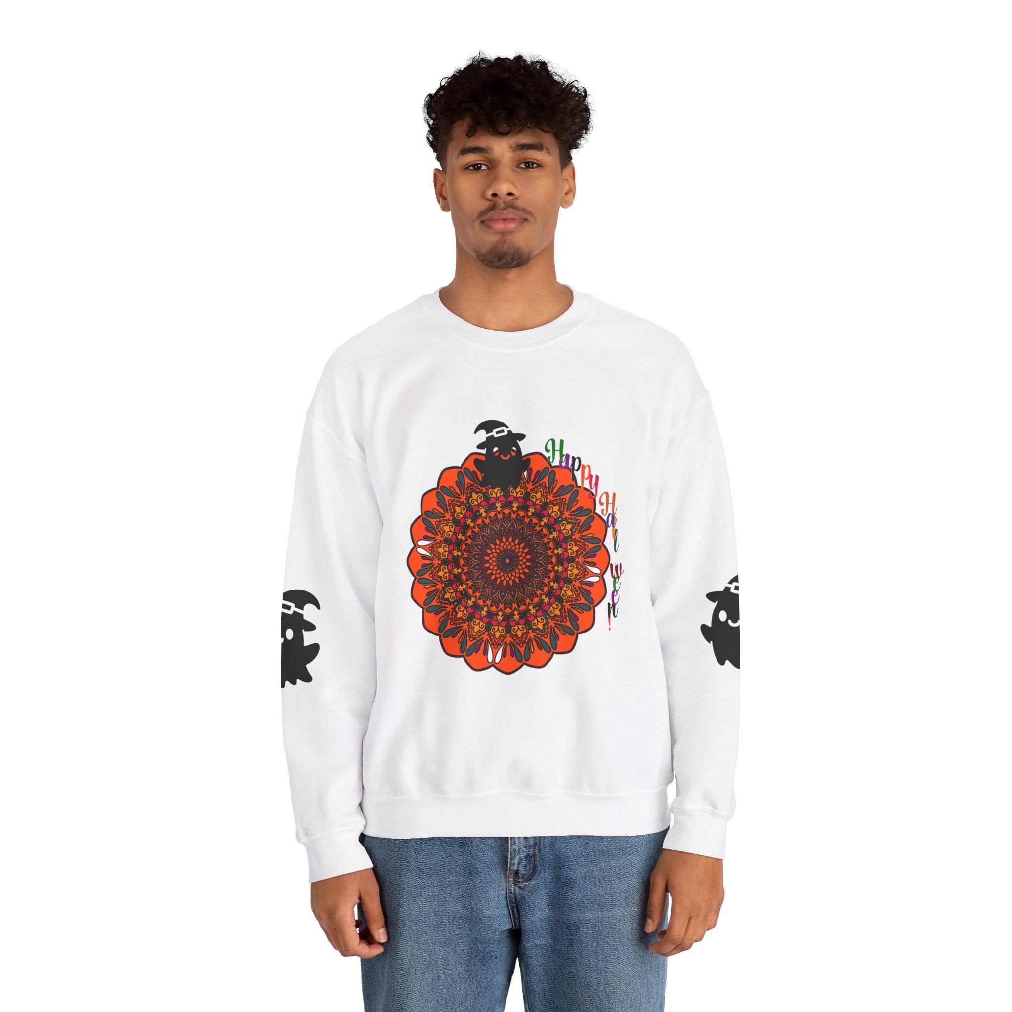 Handmade mandala ghost sweatshirt, the perfect blend of style and comfort